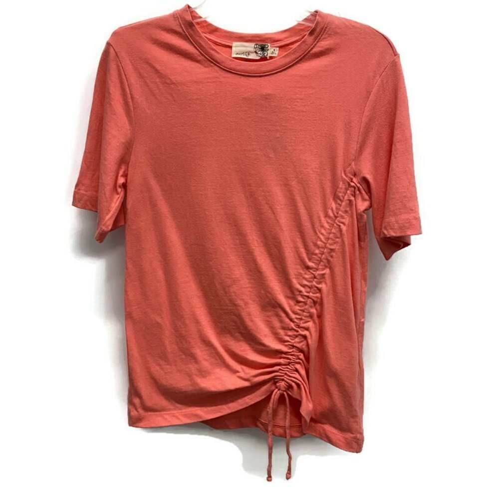 Everleigh Coral Drawstring Short Sleeve Top